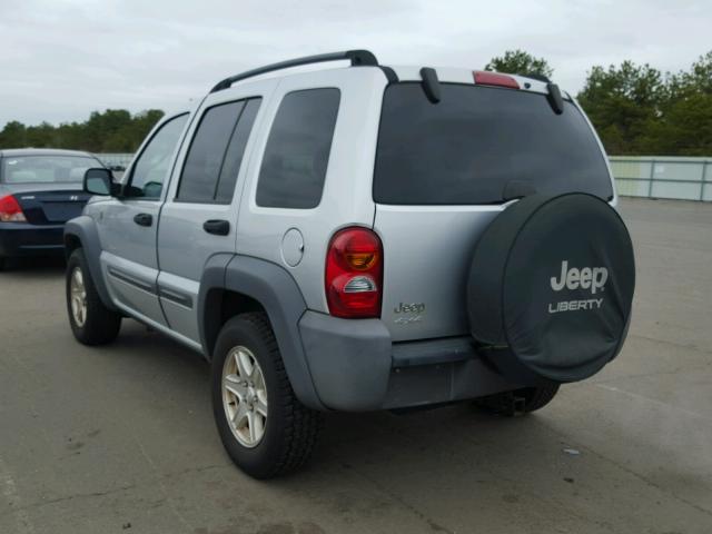 1J4GL48K14W220909 - 2004 JEEP LIBERTY SP SILVER photo 3