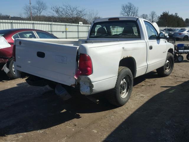 1B7FL16X92S637830 - 2002 DODGE DAKOTA BAS WHITE photo 4