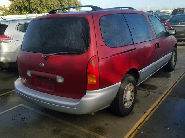 4N2XN11T9YD837250 - 2000 NISSAN QUEST SE RED photo 4