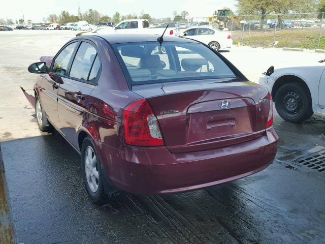 KMHCN46C98U184698 - 2008 HYUNDAI ACCENT GLS BURGUNDY photo 3