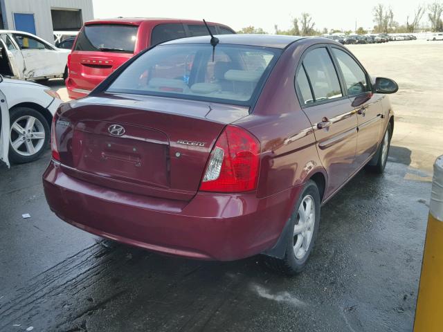 KMHCN46C98U184698 - 2008 HYUNDAI ACCENT GLS BURGUNDY photo 4