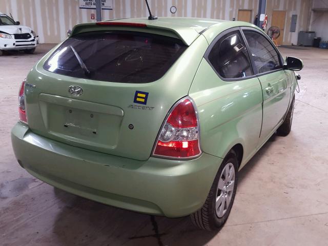 KMHCM3AC8BU187877 - 2011 HYUNDAI ACCENT GL GREEN photo 4