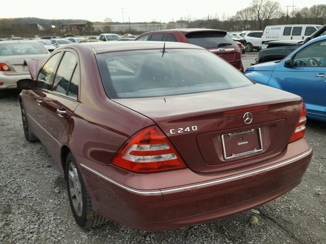 WDBRF61JX5F714303 - 2005 MERCEDES-BENZ C 240 BURGUNDY photo 3