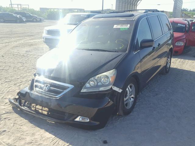 5FNRL387X6B444658 - 2006 HONDA ODYSSEY EX BLACK photo 2