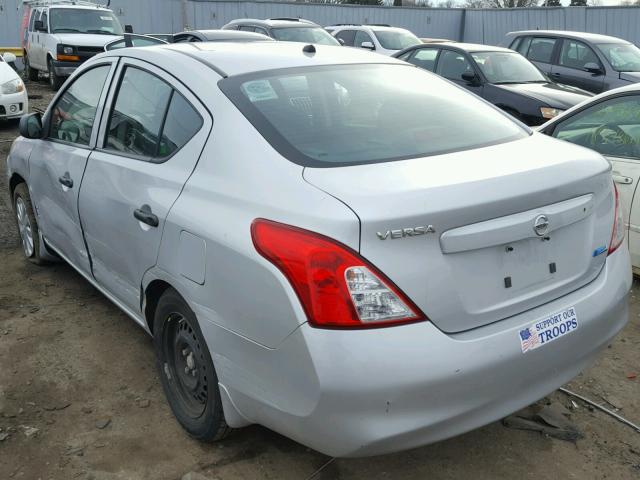 3N1CN7AP5CL833998 - 2012 NISSAN VERSA S SILVER photo 3