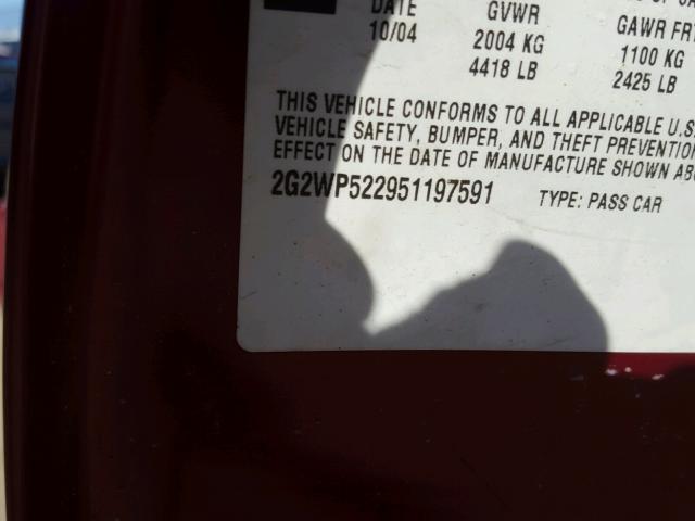 2G2WP522951197591 - 2005 PONTIAC GRAND PRIX Qırmızı foto 10