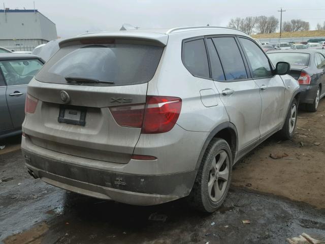 5UXWX5C55BL704494 - 2011 BMW X3 XDRIVE2 SILVER photo 4