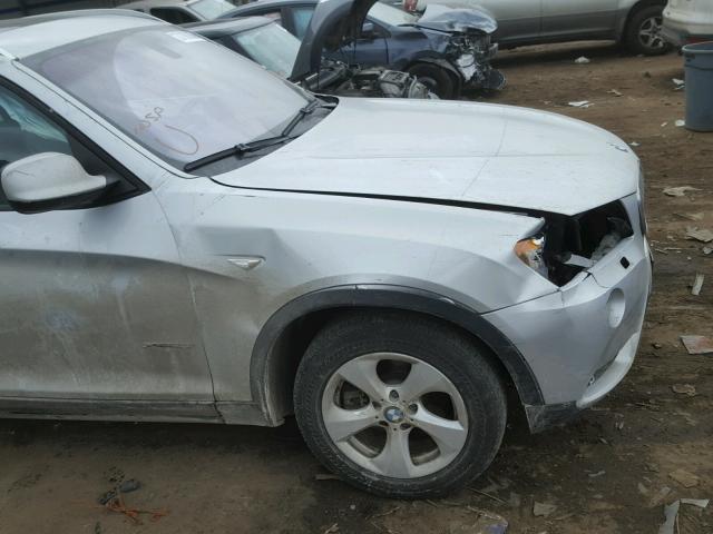 5UXWX5C55BL704494 - 2011 BMW X3 XDRIVE2 SILVER photo 9