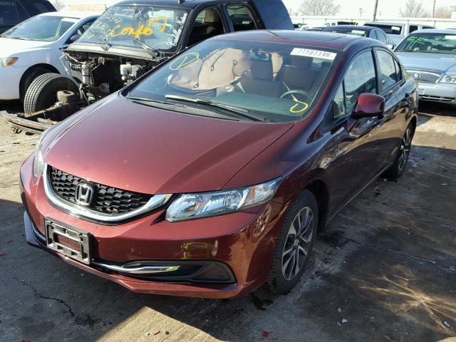 19XFB2F87DE090225 - 2013 HONDA CIVIC EX ბურგუნდია ფოტო 2