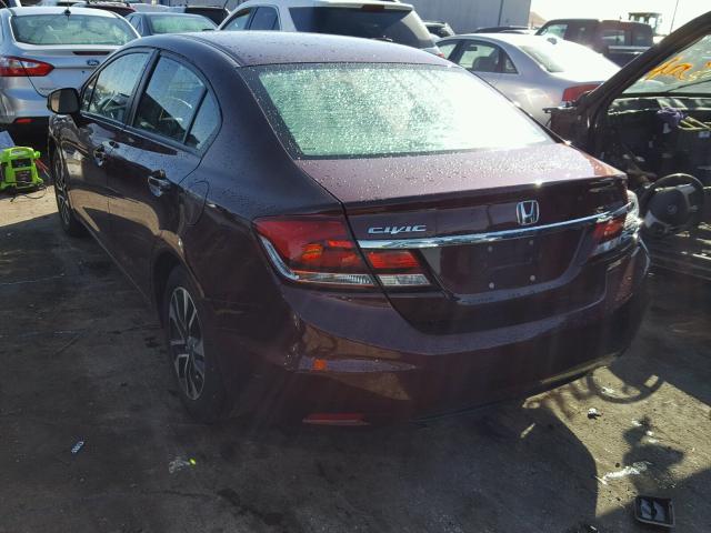 19XFB2F87DE090225 - 2013 HONDA CIVIC EX ბურგუნდია ფოტო 3