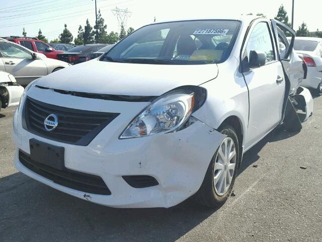 3N1CN7AP5EL876191 - 2014 NISSAN VERSA S/S WHITE photo 2