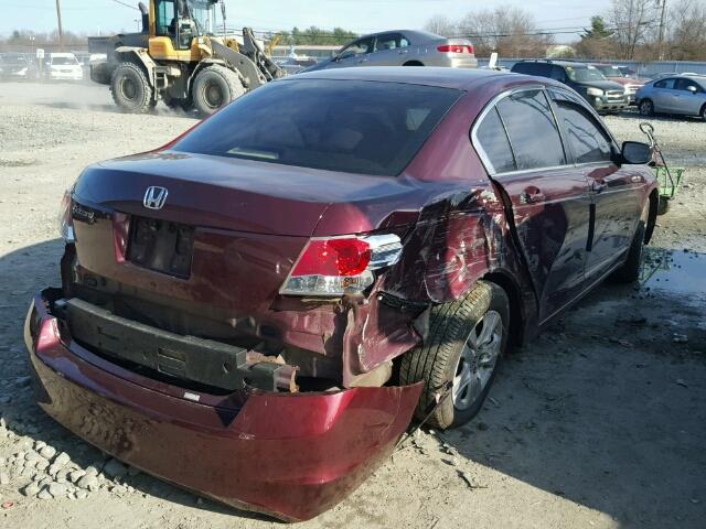 1HGCP26439A201334 - 2009 HONDA ACCORD LXP BURGUNDY photo 4