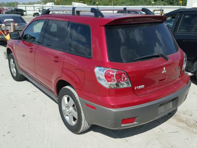 JA4LX41G23U072143 - 2003 MITSUBISHI OUTLANDER RED photo 3