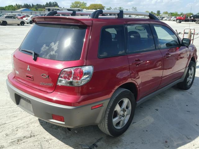 JA4LX41G23U072143 - 2003 MITSUBISHI OUTLANDER RED photo 4