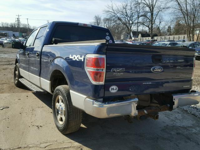 1FTFW1EF2BFB21835 - 2011 FORD F150 SUPER BLUE photo 3