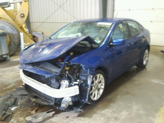 1C3CDFBH7DD708675 - 2013 DODGE DART SXT BLUE photo 2