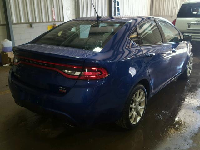 1C3CDFBH7DD708675 - 2013 DODGE DART SXT BLUE photo 4