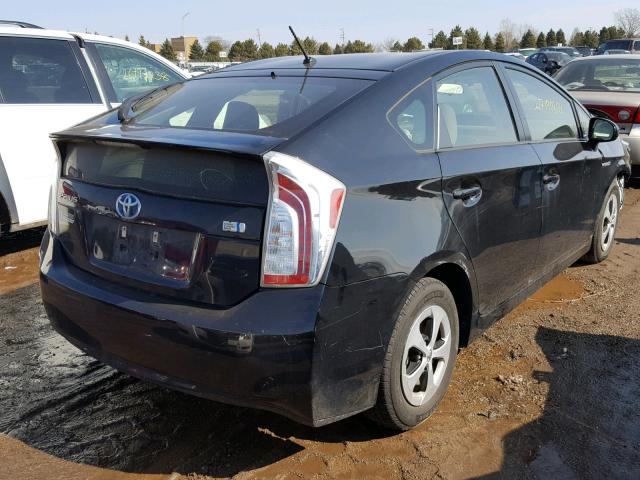 JTDKN3DU0D5554303 - 2013 TOYOTA PRIUS BLACK photo 4