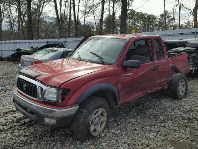 5TEWN72N02Z112989 - 2002 TOYOTA TACOMA XTR RED photo 2