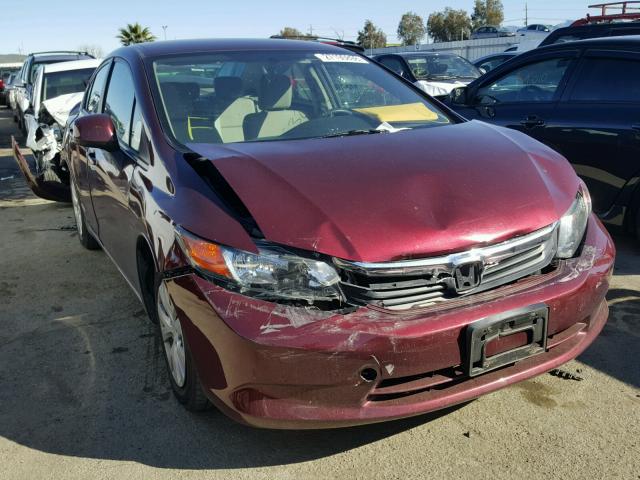 19XFB2F50CE385347 - 2012 HONDA CIVIC LX BURGUNDY photo 1