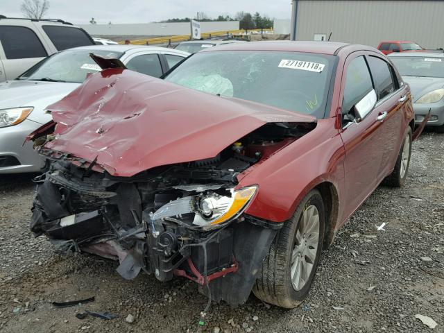 1C3CCBCG4DN629752 - 2013 CHRYSLER 200 LIMITE RED photo 2