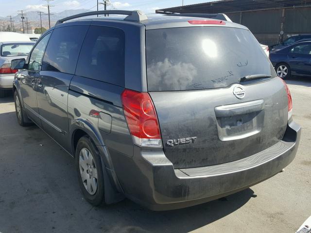 5N1BV28U06N114276 - 2006 NISSAN QUEST S SILVER photo 3