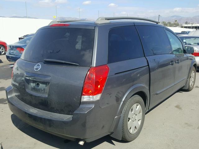 5N1BV28U06N114276 - 2006 NISSAN QUEST S SILVER photo 4