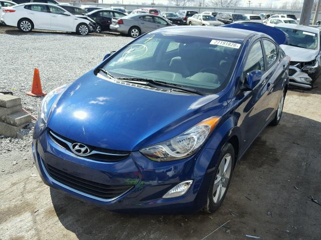 KMHDH4AEXDU632204 - 2013 HYUNDAI ELANTRA GL BLUE photo 2