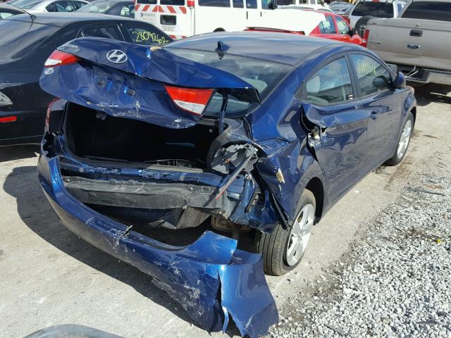 KMHDH4AEXDU632204 - 2013 HYUNDAI ELANTRA GL BLUE photo 4