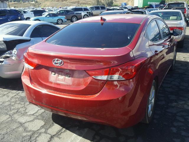 KMHDH4AE8CU421565 - 2012 HYUNDAI ELANTRA GL BURGUNDY photo 4