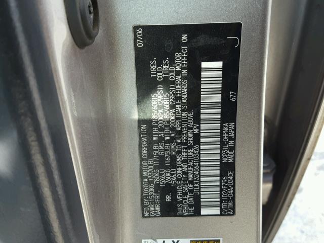 JTLKT324064103426 - 2006 TOYOTA SCION XB 银色 照片 10