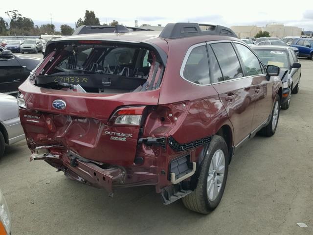 4S4BSACC3H3380746 - 2017 SUBARU OUTBACK 2. MAROON photo 4