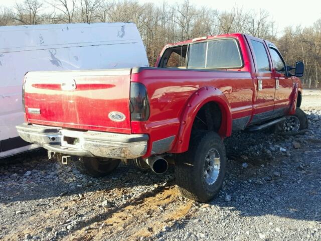 1FTWW33F71EC23277 - 2001 FORD F350 SUPER RED photo 4