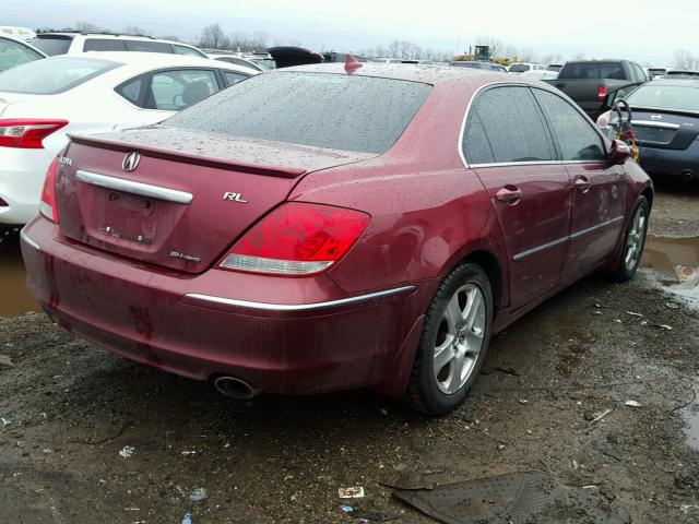 JH4KB16566C004894 - 2006 ACURA RL BURGUNDY photo 4