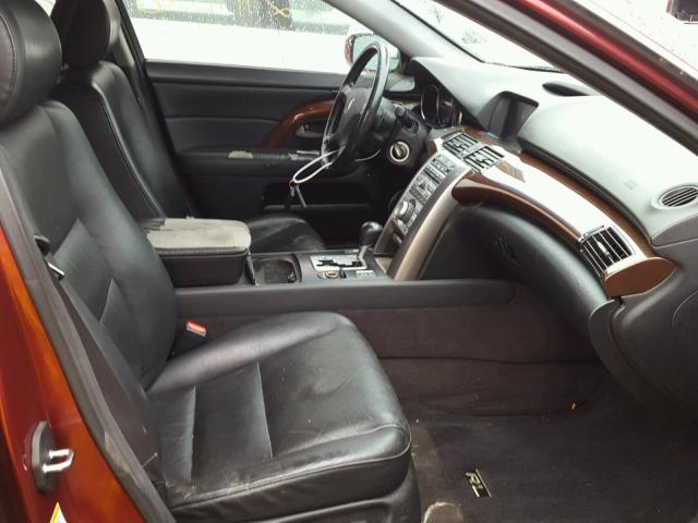 JH4KB16566C004894 - 2006 ACURA RL BURGUNDY photo 5