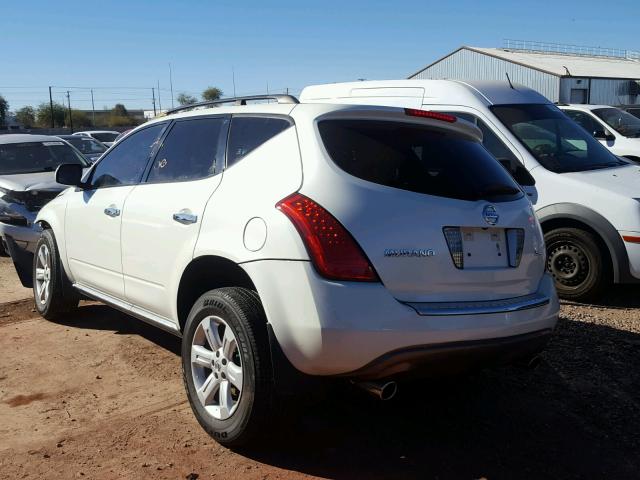 JN8AZ08T67W520238 - 2007 NISSAN MURANO SL WHITE photo 3