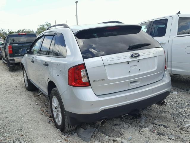 2FMDK3GC1EBA02662 - 2014 FORD EDGE SE SILVER photo 3