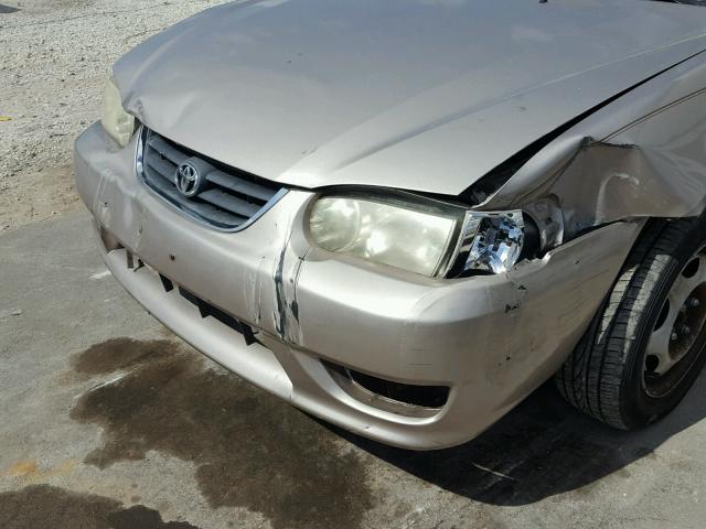 1NXBR12E12Z565507 - 2002 TOYOTA COROLLA CE GOLD photo 9