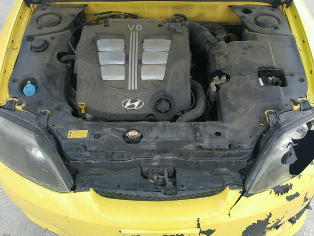 KMHHN65F66U198875 - 2006 HYUNDAI TIBURON GT YELLOW photo 7