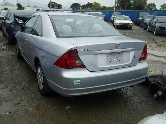 1HGEM21533L044160 - 2003 HONDA CIVIC LX SILVER photo 3