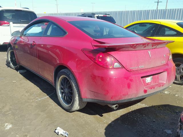 1G2ZH18N374202103 - 2007 PONTIAC G6 GT RED photo 3