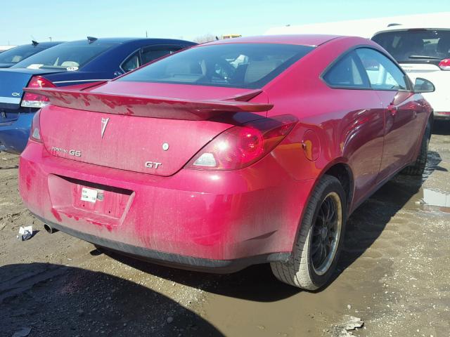 1G2ZH18N374202103 - 2007 PONTIAC G6 GT RED photo 4