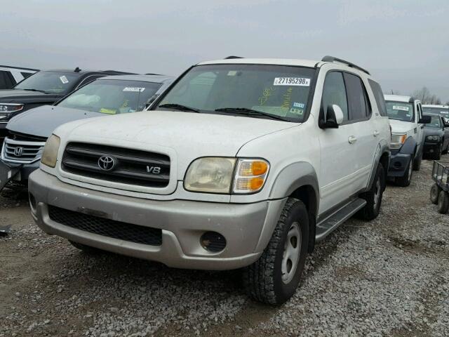 5TDZT34A71S041761 - 2001 TOYOTA SEQUOIA SR WHITE photo 2