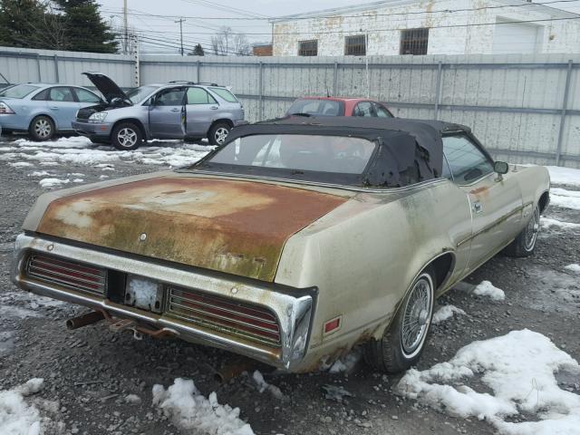 2F94Q546289 - 1972 MERCURY COUGAR GOLD photo 4