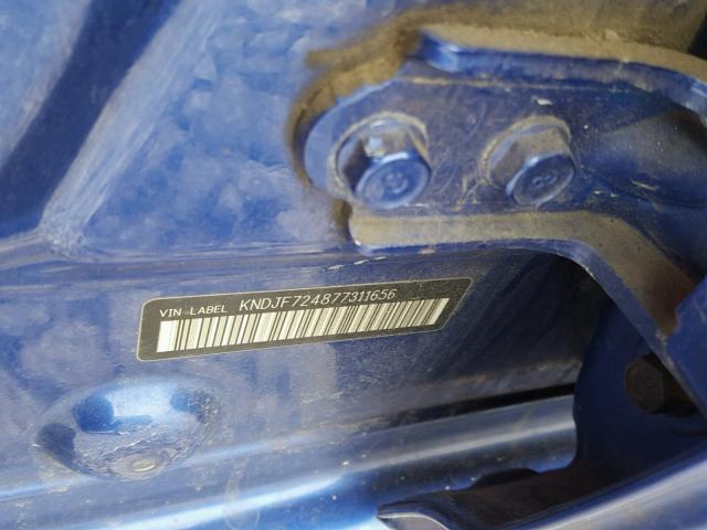 KNDJF724877311656 - 2007 KIA SPORTAGE L BLUE photo 10