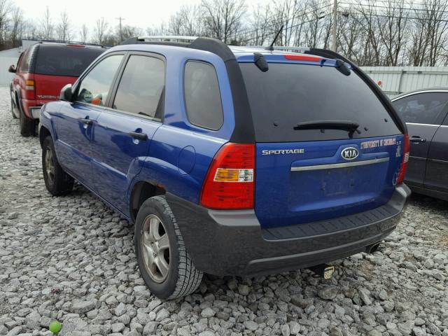 KNDJF724877311656 - 2007 KIA SPORTAGE L BLUE photo 3