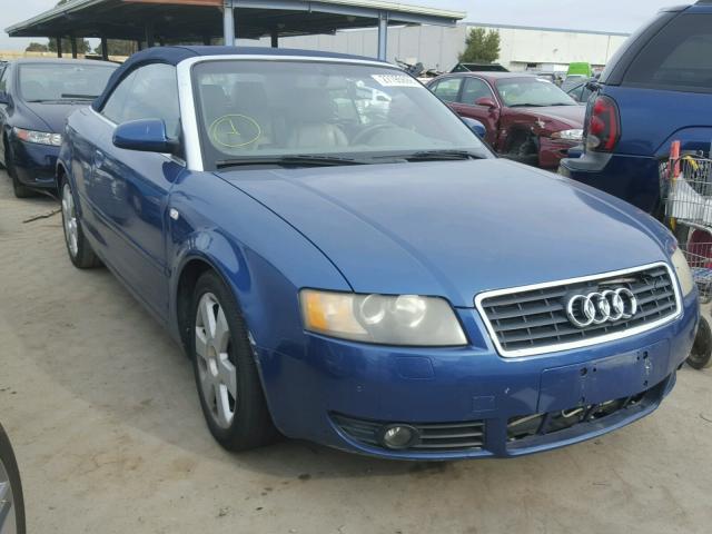 WAUAC48H74K019763 - 2004 AUDI A4 1.8 CAB BLUE photo 1