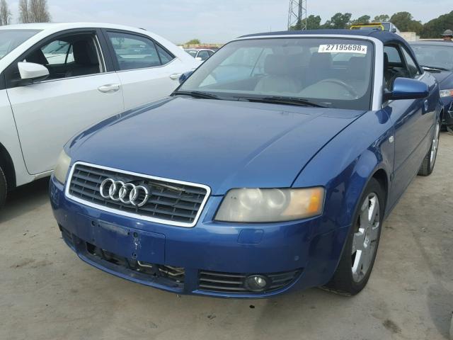 WAUAC48H74K019763 - 2004 AUDI A4 1.8 CAB BLUE photo 2