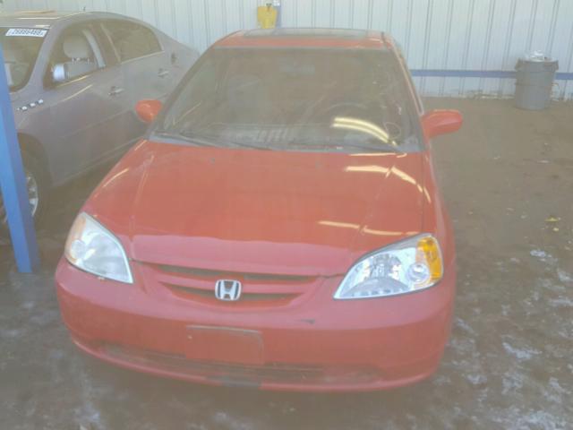 1HGEM22902L066486 - 2002 HONDA CIVIC EX წითელი ფოტო 9