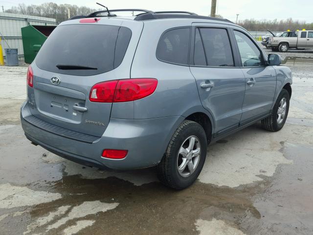 5NMSG13DX8H210299 - 2008 HYUNDAI SANTA FE G BLUE photo 4